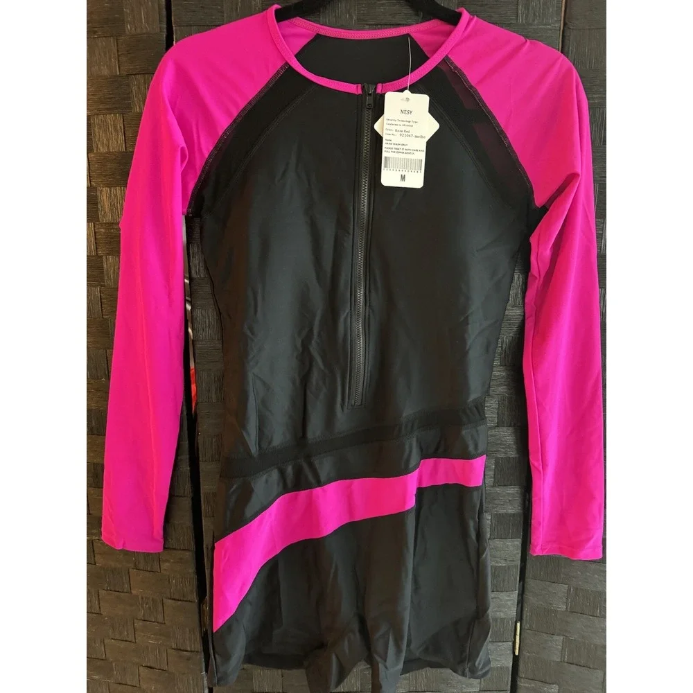 NESY ONE PIECE LONG SLEEVE RASH GUARD SWIMSUIT, Medium Wetsuit Athletic